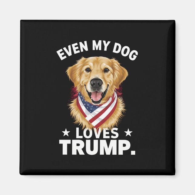 Retriever sogar My Hund Lieben Trump USA Flag Magnet (Vorne)
