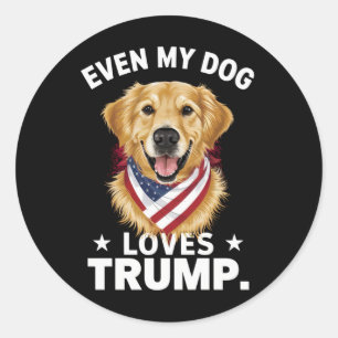 Retriever sogar My Hund Lieben Trump USA Flag Runder Aufkleber