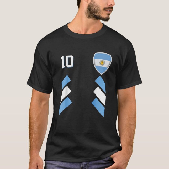 Retro10 Argentiniens Fußball Argentiniischer Fußba T-Shirt (Vorderseite)