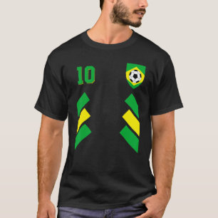 Retro10 Brasilianischer Fußball Brasilien Fußball T-Shirt