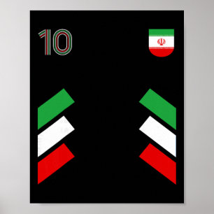 Retro10 Iran Fußball Iran Fußball Iran Flagge Poster