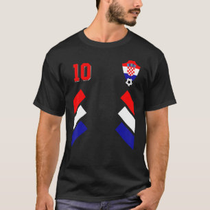 Retro10 Kroatischer Fußball Kroatien Fußball Kroat T-Shirt