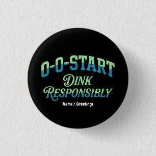 Retro 0-0-Start Court Ästhetik Minimal Pickleball Button