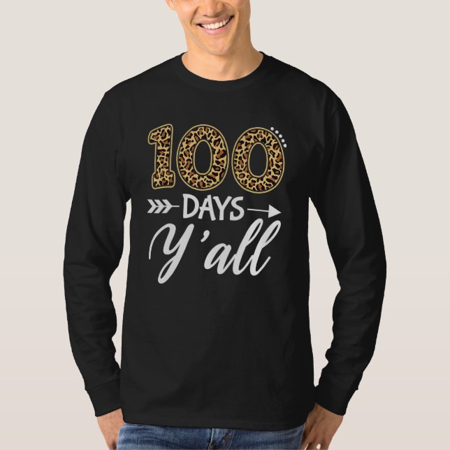 Retro 100 Days Y'all Teacher Or Student 100th Day  T-Shirt (Vorderseite)
