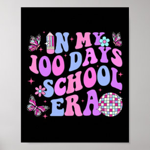 Retro 100. Schullehrer Kind 100 Tage Poster
