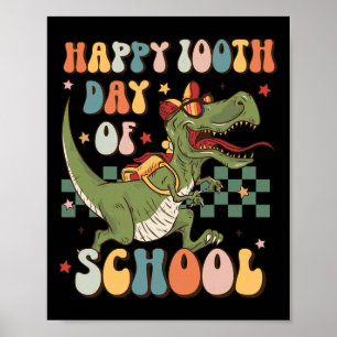 Retro 100. Schultag 100 Schultage Niedlich Poster