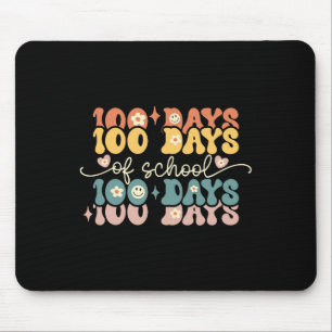 Retro 100 Tage der Schule Groovy Lehrer 100. Tag Mousepad