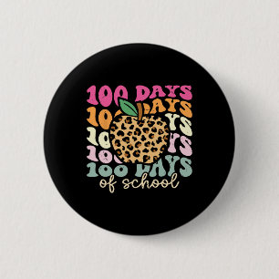 Retro 100 Tage Leopardenlehrer 100 Tage Button