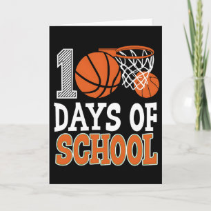 Retro 100 Tage Schule Basketball Sport Spaß Karte
