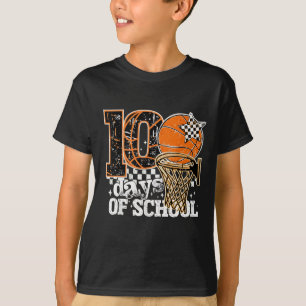 Retro 100 Tage Schule Basketball Sport Spaß T-Shirt