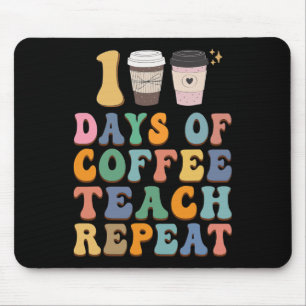 Retro 100 Tage Schule für Teacher Kaffee Lover Mousepad