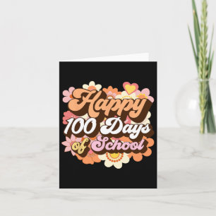Retro 100 Tage Schullehrer Kinder Groovy 100 t Karte