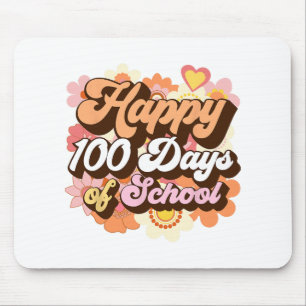 Retro 100 Tage Schullehrer Kinder Groovy 100 t Mousepad
