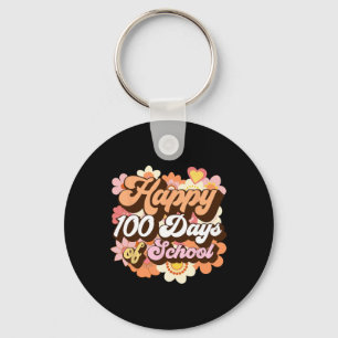 Retro 100 Tage Schullehrer Kinder Groovy 100 t Schlüsselanhänger