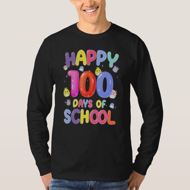 Retro 100th Day Of School Teachers Kids Child Happ T-Shirt (Vorderseite)