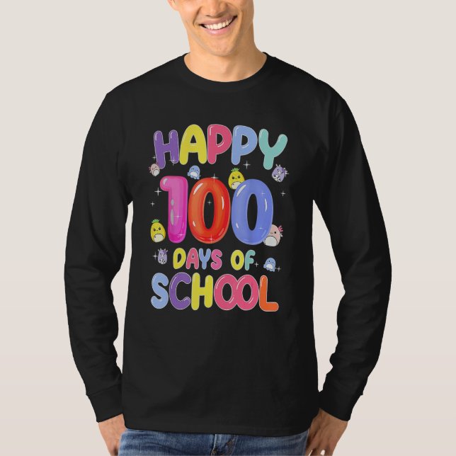 Retro 100th Day Of School Teachers Kids Child Happ T-Shirt (Vorderseite)