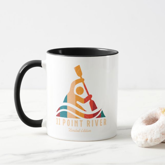 Retro 11 Point River Kayaking Tasse (Mit Donut)