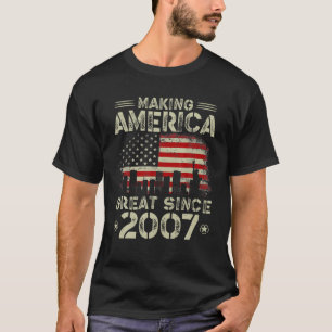 Retro 15. Geburtstag USA-Flagge macht Amerika groß T-Shirt