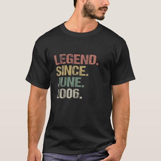 Retro 15 Jahre alte Legende seit Juni 2006 15th Bi T-Shirt (Vorderseite)