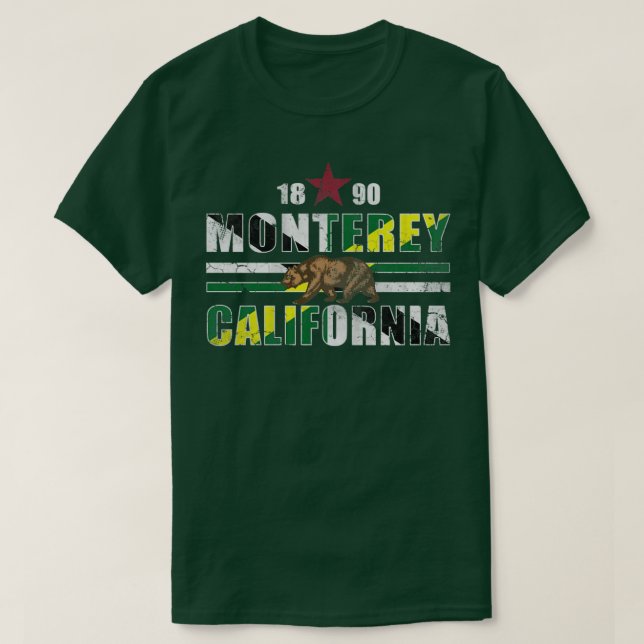 Retro 1890 Monterey California Flag T-Shirt (Design vorne)