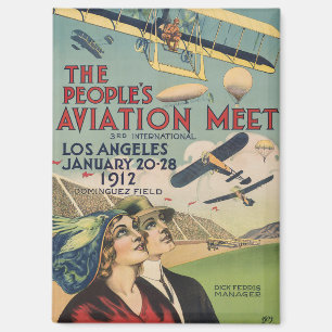 Retro 1912 Los Angeles Luftfahrt-Ausstellung Reise Magnet