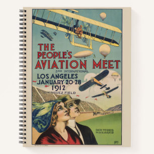Retro 1912 Los Angeles Luftfahrt-Ausstellung Reise Notizbuch