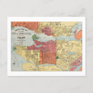 Retro 1914 Karte Stadt Vancouver British Columbia