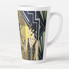 Retro 1920er Tänzer Black Gold Milchtasse