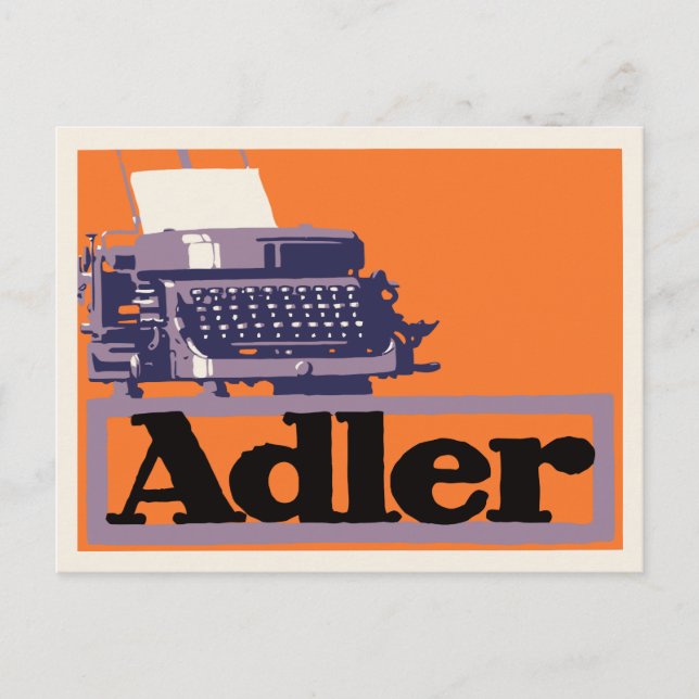 Retro 1930er deutsche Schreibmaschinenwerbung Postkarte (Vorderseite)