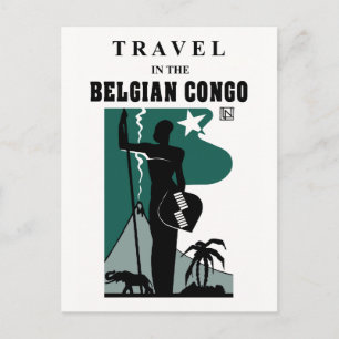 Retro 1930er Jahre Reise nach Afrika nach Belgisch Postkarte