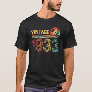 Retro 1933 90. Geburtstag Vintag Männer Frauen 90  T-Shirt