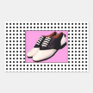 Retro 1950 Sattelschuh-Aufkleber Rechteckiger Aufkleber