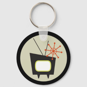 Retro 1950 TV Set Schlüsselanhänger