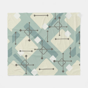 Retro 1950er Art Diamonds Sage Green Fleecedecke