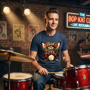 Retro 1950er - Beat der 50er Rock n Roll Schlagzeu Tri-Blend Shirt