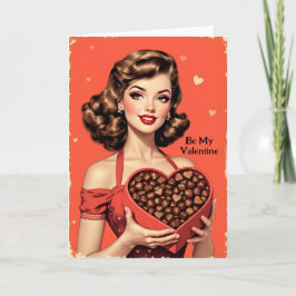 Retro 1950er Button-Up Valentinstag Feiertagskarte