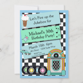 Retro 1950er Diner Birthday Einladung