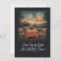 Retro-1950er-Garten- BBQ-Szene – Nostalgischer 4. 