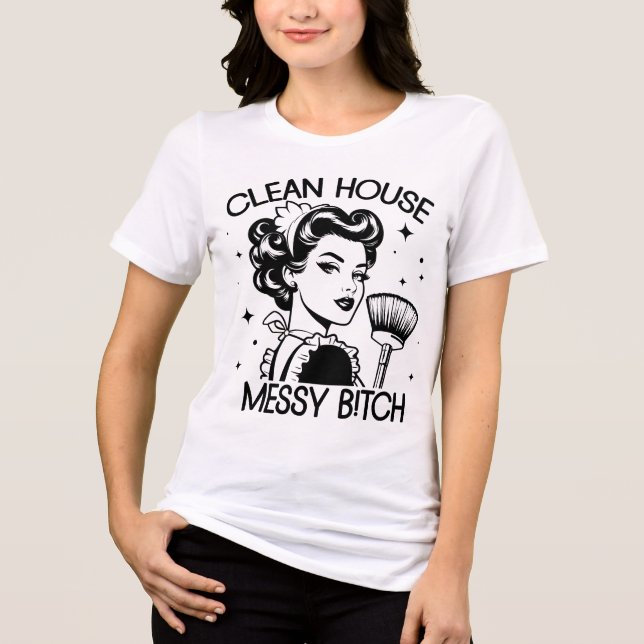Retro 1950er Glam Girl Funny Sarcastic Zitat Tri-Blend Shirt (Vorderseite)