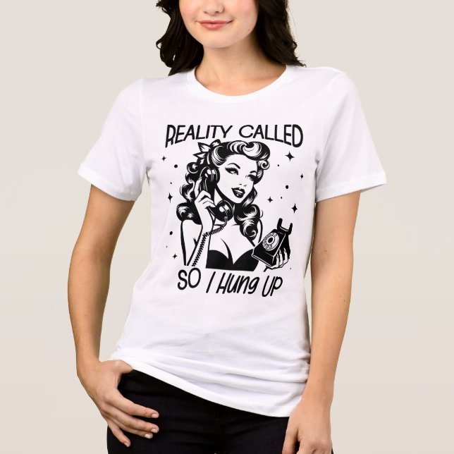 Retro 1950er Glam Girl Funny Sarcastic Zitat Tri-Blend Shirt (Vorderseite)