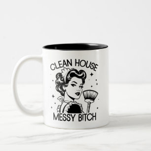 Retro 1950er Glam Girl Funny Sarcastic Zitat Zweifarbige Tasse