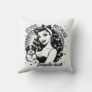Retro 1950er Glamour-Girl lustiger sarkastischer S Kissen