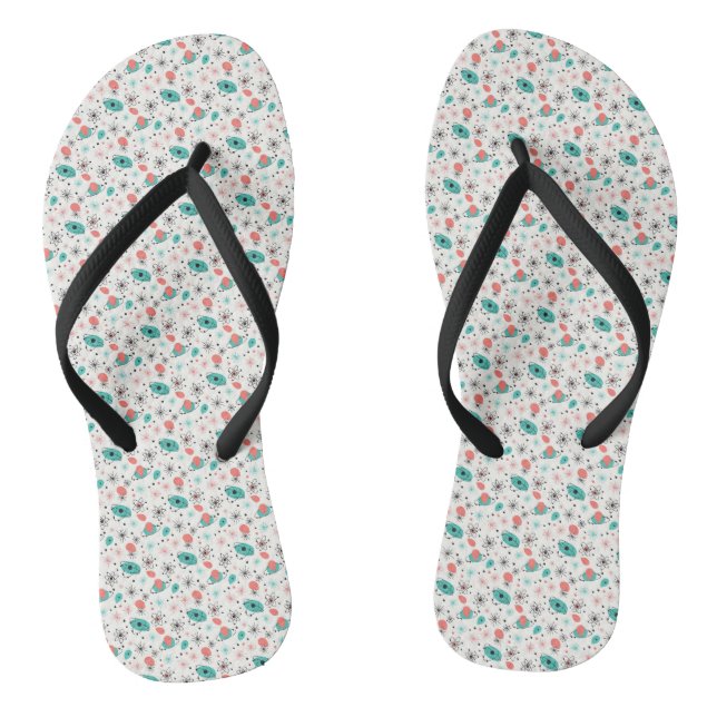Retro 1950er Jahre Atomarer Sternenexplosion & umk Flip Flops (Fußbett)