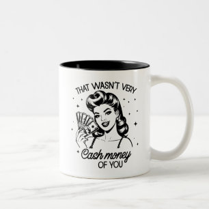 Retro 1950er Jahre Glam Girl Lustiges Sarkastische Zweifarbige Tasse
