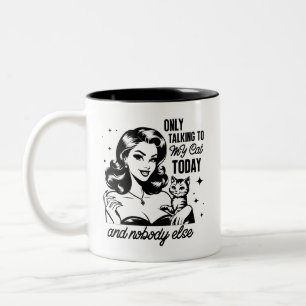 Retro 1950er Jahre Glamour-Girl Lustiger sarkastis Zweifarbige Tasse
