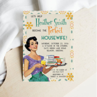 Retro 1950er Jahre Hausfrau Bridal Dusche Einladun Einladung