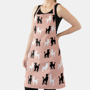 Retro 1950er Jahre Süße Weiße und Schwarze Pudel R Schürze