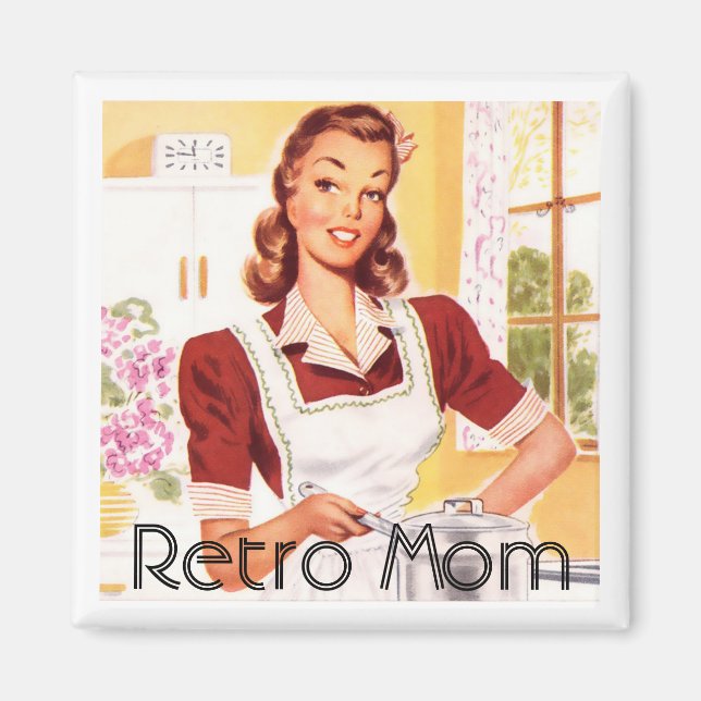 Retro 1950er Mama Kochen Magnet (Vorne)