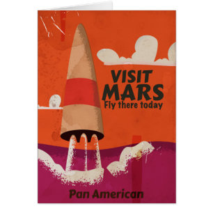 Retro 1950er Mars Urlaubsposter