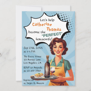 Retro 1950er Perfect Housefrau Brautparty Einladung